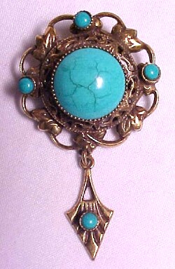 SJ25 Robert faux turquoise pin